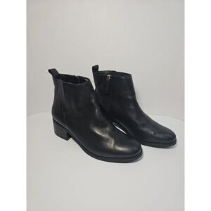 Boots Cole Haan Black Leather Zip Block‎ Heel Ankle Bootie